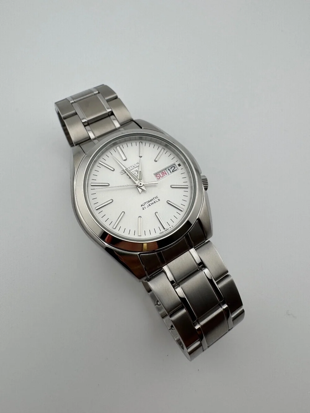 Seiko 5 Automatic SNK355 Silver Dial 37mm Men's Watch Box Papers